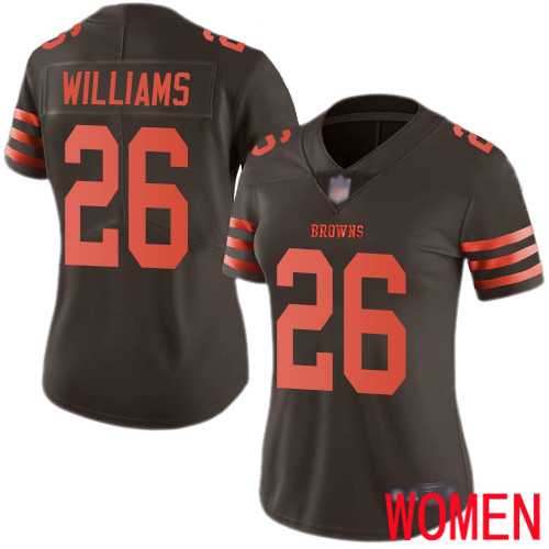 Cleveland Browns Greedy Williams Women Brown Limited Jersey 26 NFL Football Rush Vapor Untouchable